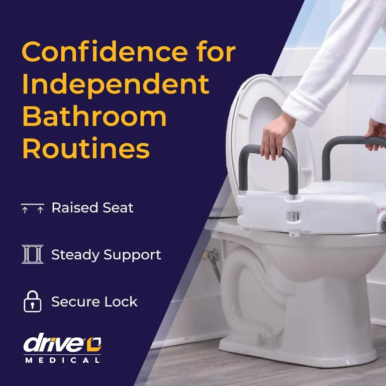 Drive Medical 2-in-1 Raised Toilet Seat with Removable Padded Arms, photo 2