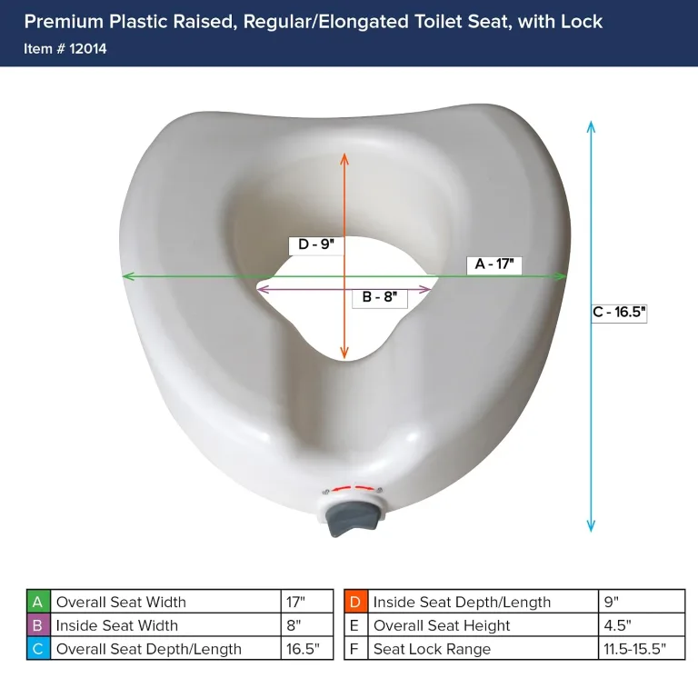 Drive Medical 12014 Premium Raised Toilet Seat with Lock, Elongated, White, photo 4