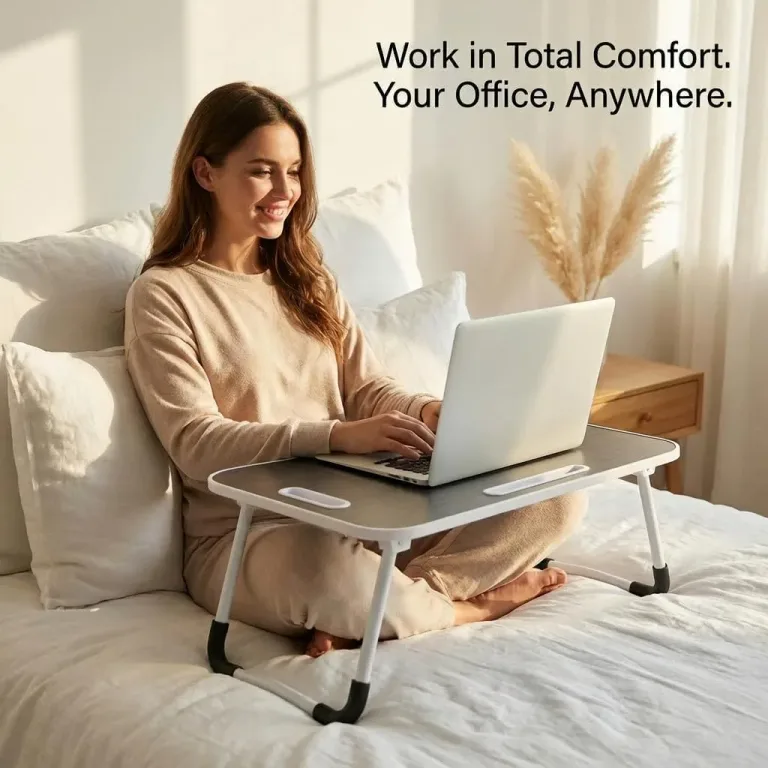 BUYIFY 23" Foldable Lap Desk for Laptop Writing w/Cup Holder Black, photo 4