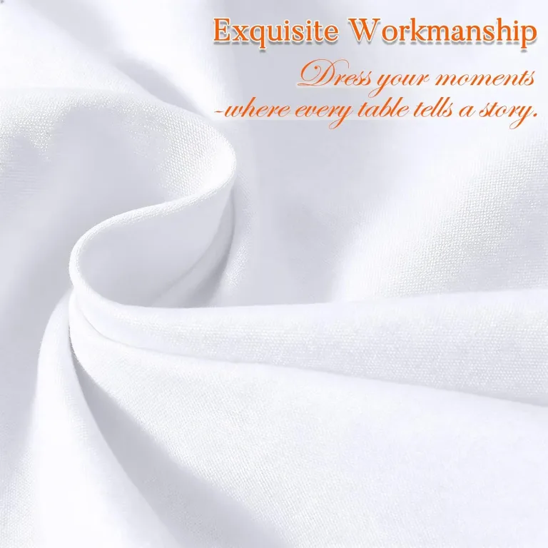 Dexbriz 10 Pack White Rectangle Table Cloth 90 x 156 Inch for 8 Foot Tables, photo 4