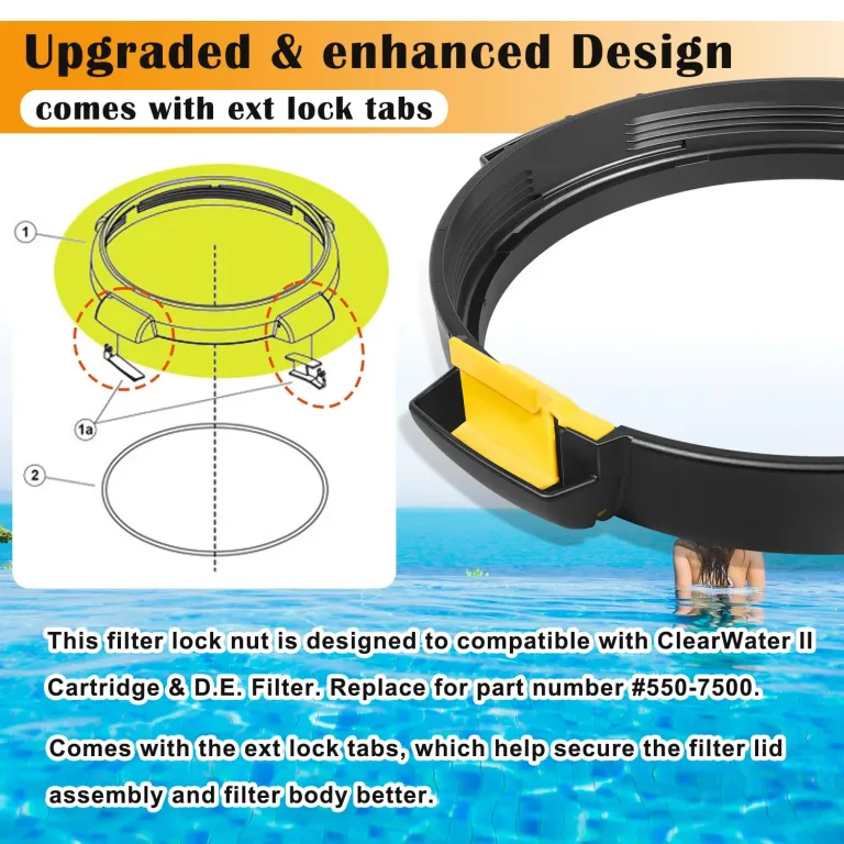 550-7500 Filter Lock Nut Assembly with Ext Lock Tabs Compatible with Clearwater II Cartridge Filter and D.E. Filter, Replacement for Part Number 550-7500,550-2060, 550-2075, photo 3