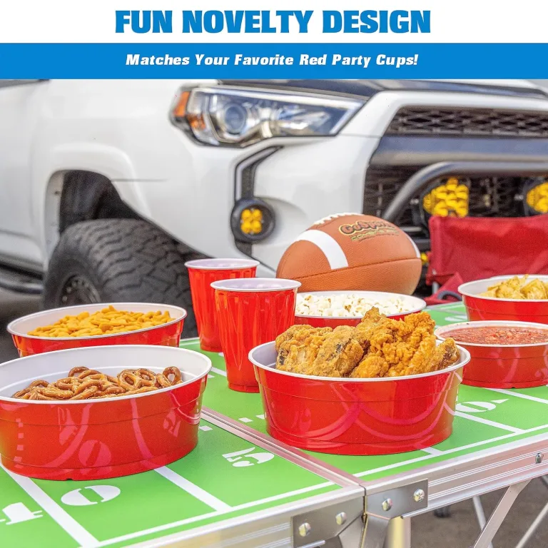 GoBig Red Party Cup Bowls - 30 Large Disposable Plastic Bowls, photo 3