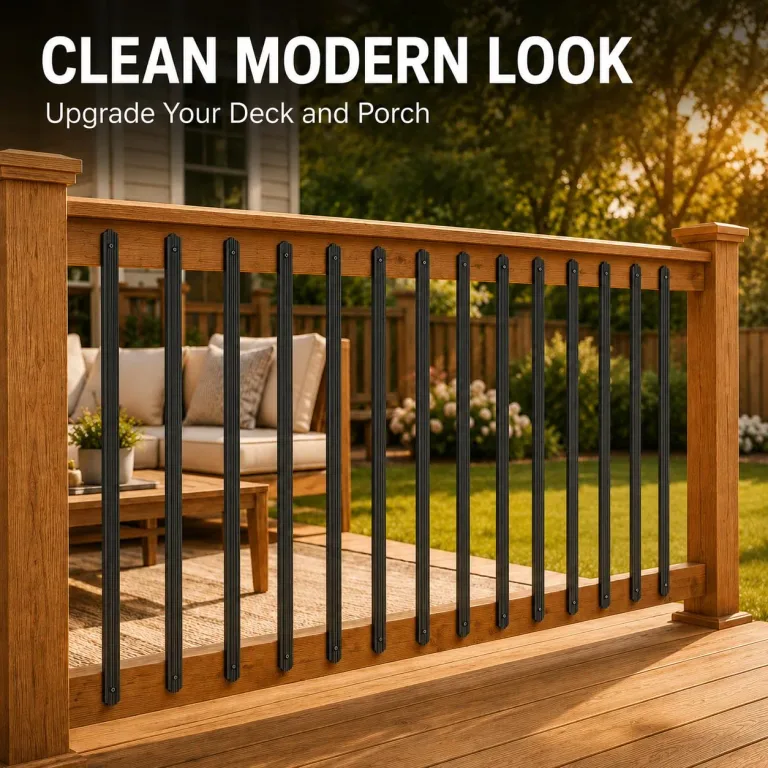 25 Pack 32.25 in Fluted Black Aluminum Deck Balusters, photo 4