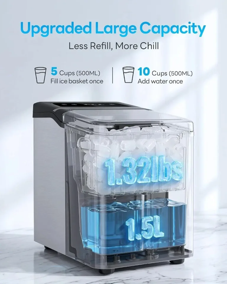 Ice Makers Countertop, 26.5Lbs/24H Ice Machine with 2 Sizes Bullet Ice, 9 Ice Cubes Release in 6 Mins, Self-Cleaning Portable Ice Maker with Ice Scoop and Basket for Home Kitchen Office Bar RV, photo 3