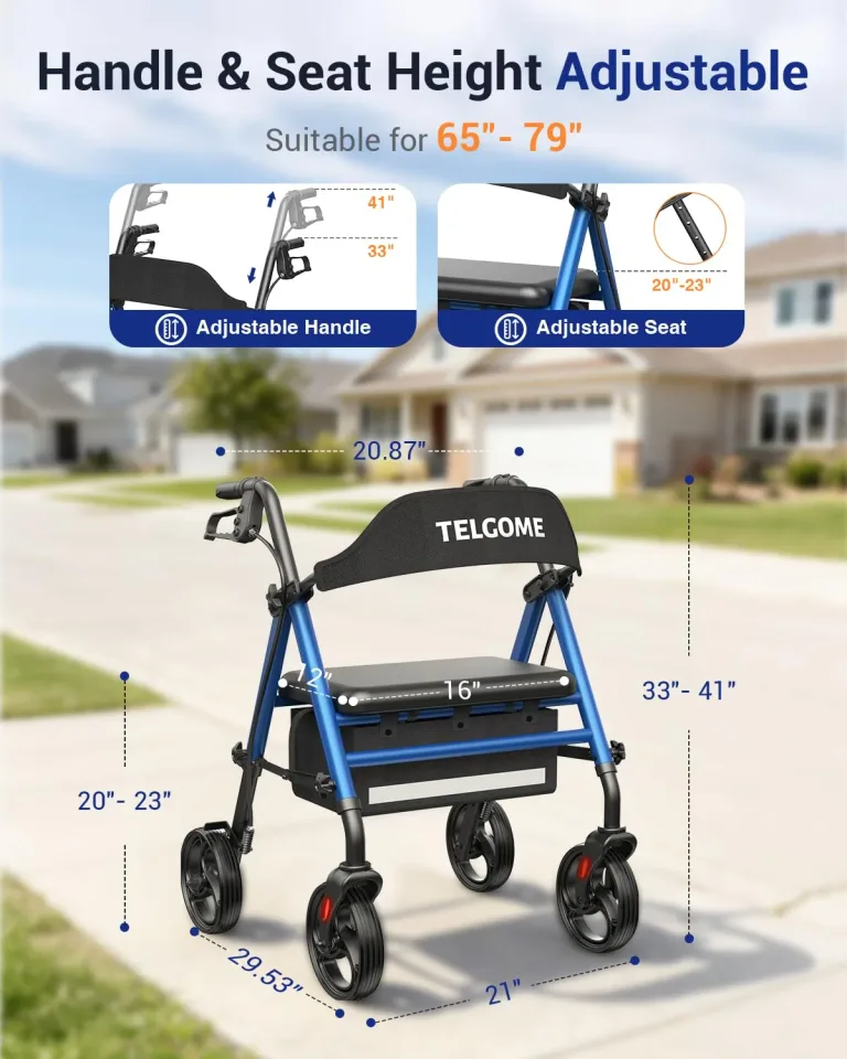 Walkers for Seniors with Seat, Thick Padded Comfortable Seat 350 lb, photo 2