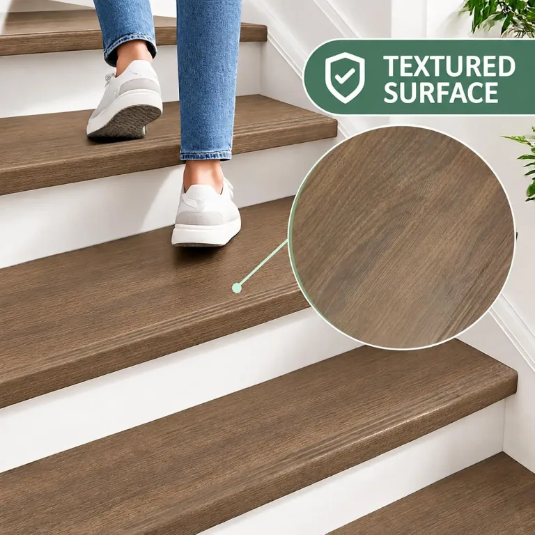 Non Slip Stair Treads,4Pcs 36in Stair Treads Cover for Stair Remodel,Walnut, photo 4
