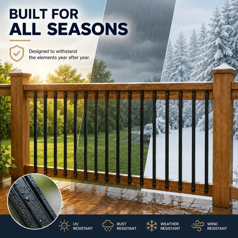 25 Pack 32.25 in Fluted Black Aluminum Deck Balusters, photo 3