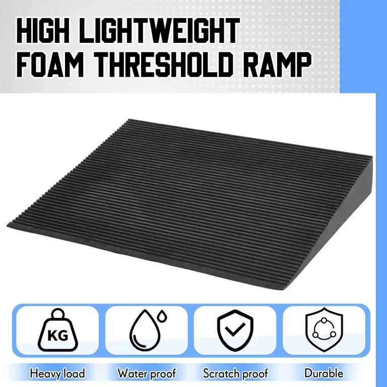 Kritkin EVA Foam Threshold Ramp, Lightweight Non Slip Doorway Ramp for Wheelchair Walker Scooter, Indoor Outdoor Entry Access for Home Bathroom Garage(Black,36" l X 28" w X 5" h), photo 4