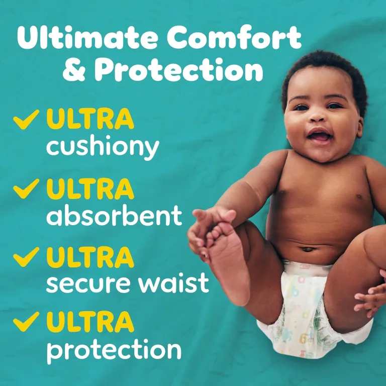 Pampers Diapers - Baby Dry - Size 4, 150 Count, Absorbent Disposable Infant Diaper (Packaging May Vary), photo 3