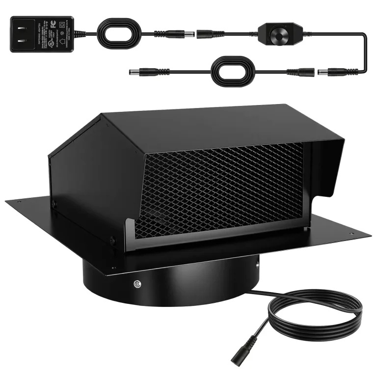 10 Inch Roof Exhaust Attic Fan,Wall Mounted Attic Vent Fan with Speed Controller for Greenhouse, Shed, Garage, Chicken Coop, Shop, Barn Ventilation,2500 CFM, Plug-and-Play, 16.5ft Power Cord, Black, photo 1