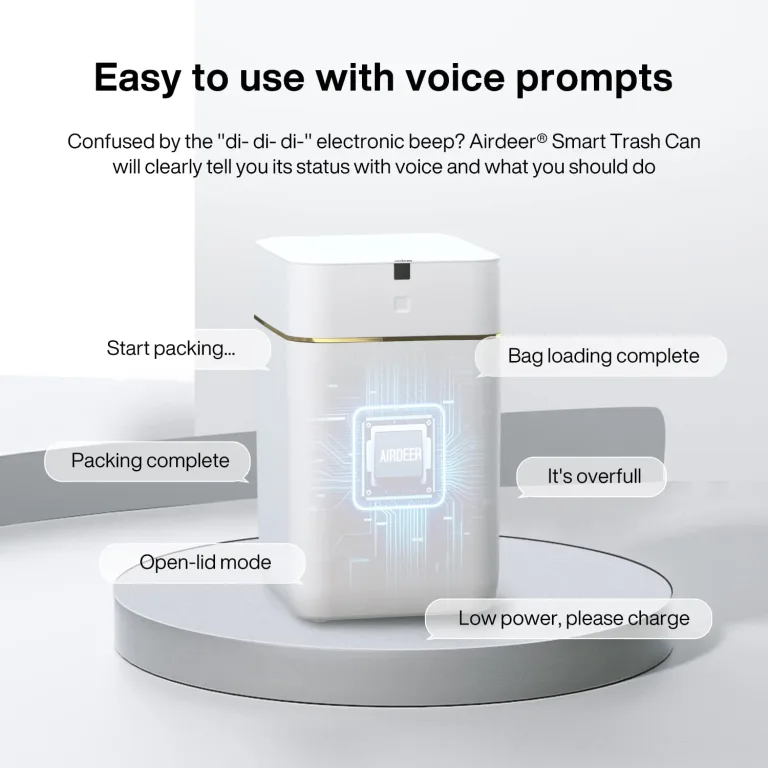 Airdeer Automatic Trash Can, 4 Gallon Self Sealing and Self-Changing Smart Trash Can, Motion Sensor, Touchless Garbage can with lid for Kitchen Bathroom Office, 6 Refill Rings(A1, Golden line), photo 5