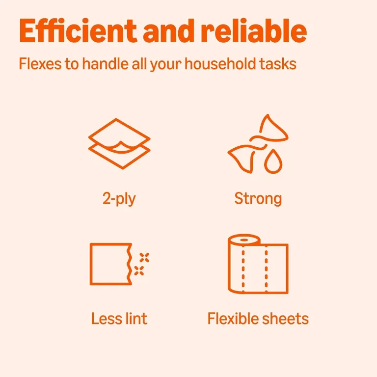 Amazon Basics 2-Ply Flex-Sheets Paper Towels, 12 Basics Rolls = 40 Regular Rolls, Everyday Value with 150 Sheets per Roll, Packaging May Vary, photo 4