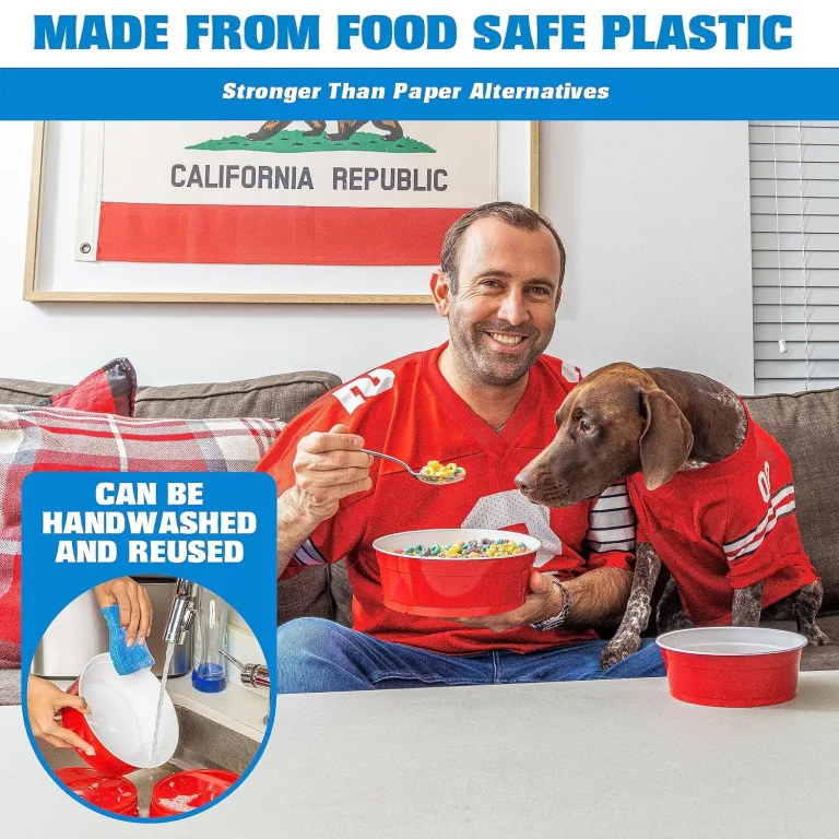 GoBig Red Party Cup Bowls - 30 Large Disposable Plastic Bowls, photo 5