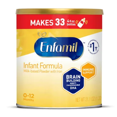 Enfamil Infant Formula, Milk-based Baby Formula with Iron, Omega-3 DHA & Choline, Powder Can, 21.1 Oz (Pack of 4)