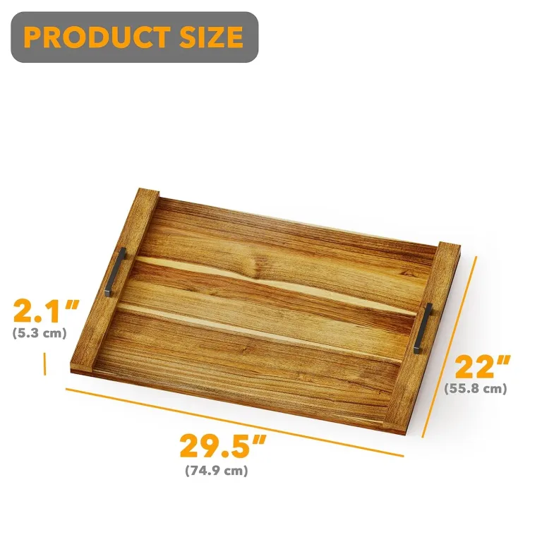 SpaceAid Noodle Board Stove Kitchen Cover with Handles, Top Covers for Gas Burners and Electric Stove, Oven Decor Accessories Wood Tray for Countertop, Natural Acacia, photo 5