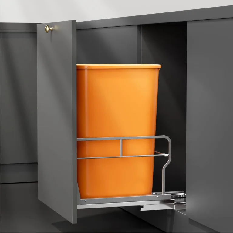 YJHome Pull Out Trash Can Under Cabinet with Soft-Close Slides, Garbage Can Not Included, Cabinet Trash Can Pull Out Kit with Door Mounting Kit, Requires Minimum Cabinets Opening 12" W X 18" D, photo 1