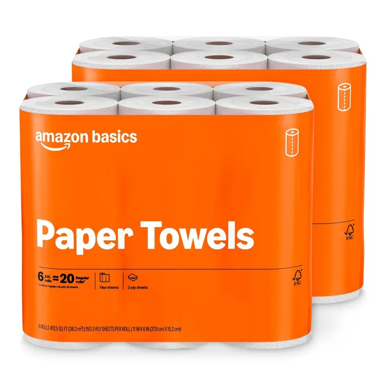 Amazon Basics 2-Ply Flex-Sheets Paper Towels, 12 Basics Rolls = 40 Regular Rolls, Everyday Value with 150 Sheets per Roll, Packaging May Vary, photo 1