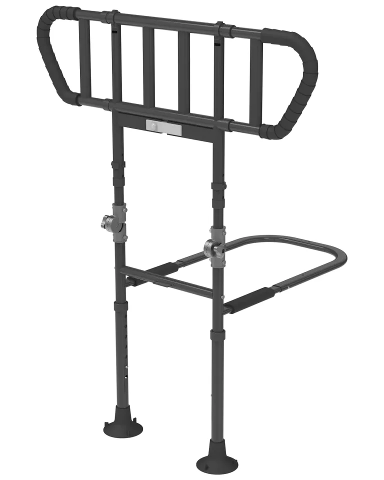 Bed Rails for Elderly Adults Seniors Adjustable Height Foldable Safety Rail with 400 Lbs Capacity Non-Slip Handle, Night Light, Fall Prevention Grab Bar for King Queen Full Twin Beds Black, photo 1
