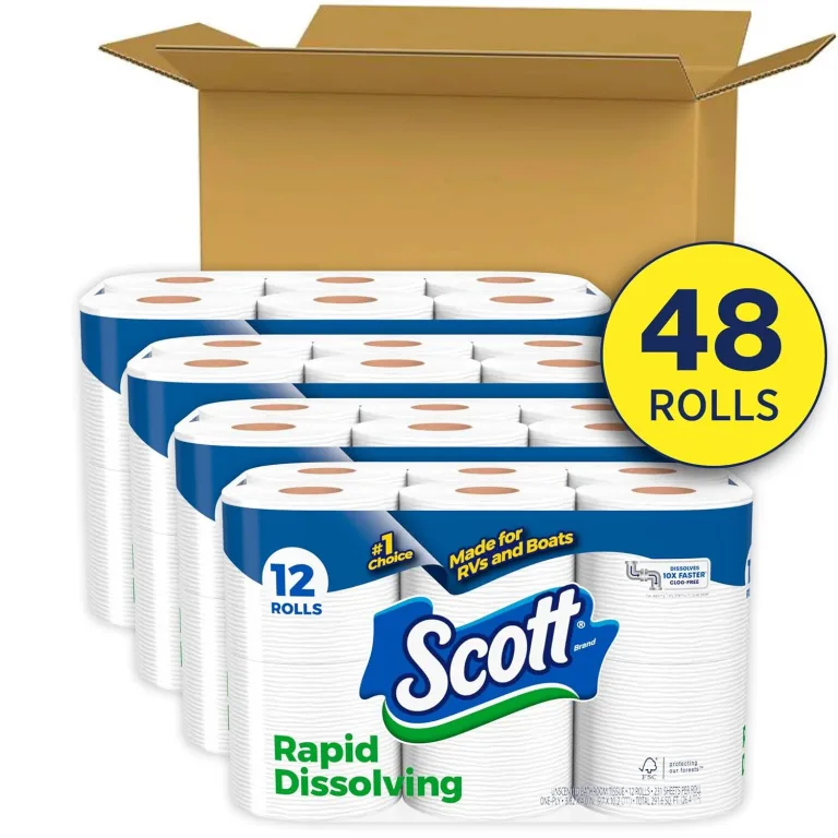Scott Rapid-Dissolving Toilet Paper, 1 Ply, 48 Double Rolls, Septic-Safe, White, photo 1