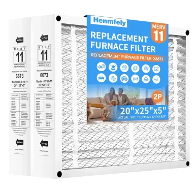 2 Pack X6673 20x25x5 Replacement Air Filter for Lennox X6673 HCF20-11, FC100A1037, Furnace HVAC System, MERV 11, Actual Size: 19.75 x 24.75 x 4.38 Inches