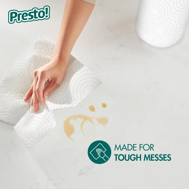 Amazon Brand - Presto! Flex-a-Size Kitchen Paper Towels, Strong and Absorbent, 128 Sheet Family Roll, 16 Rolls (8 Packs of 2), photo 5