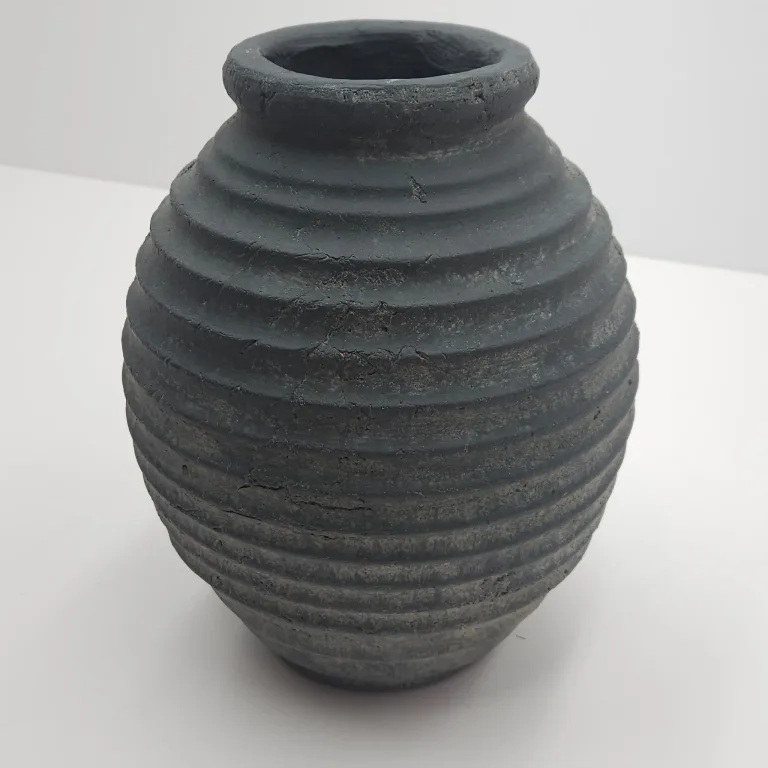 Kokrose Black Ceramic Vase,10 Inch Rustic Pottery Vase for Home Decor, photo 3