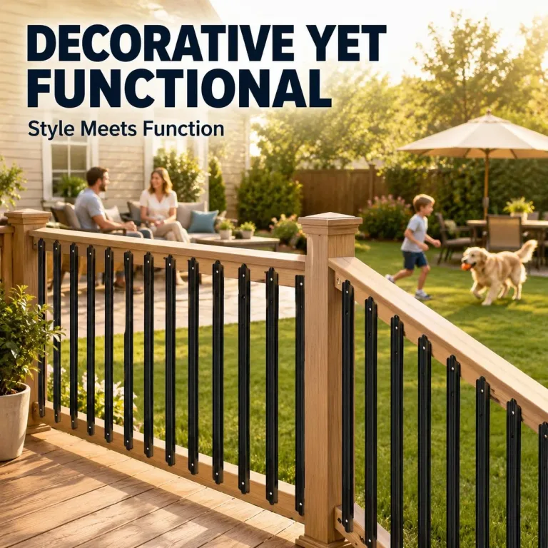 25 Pack 32.25 in Fluted Black Aluminum Deck Balusters, photo 5