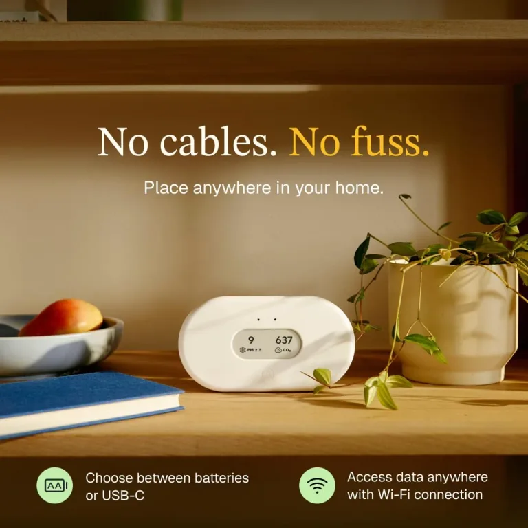 Airthings 2960 View Plus - Battery Powered Radon & Air Quality Monitor (PM, CO2, VOC, Humidity, Temp, Pressure), photo 5