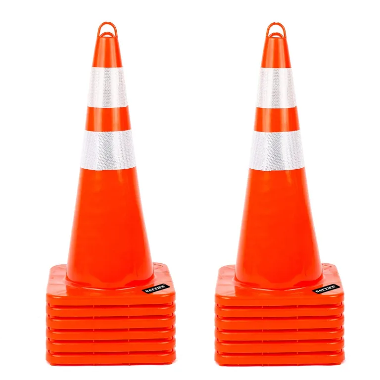 BATTIFE Traffic Safety Cones 28 Inch 12 Pack Orange Heavy Duty, photo 1