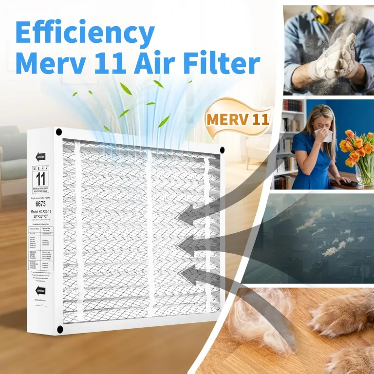 2 Pack X6673 20x25x5 Replacement Air Filter for Lennox X6673 HCF20-11, FC100A1037, Furnace HVAC System, MERV 11, Actual Size: 19.75 x 24.75 x 4.38 Inches, photo 2