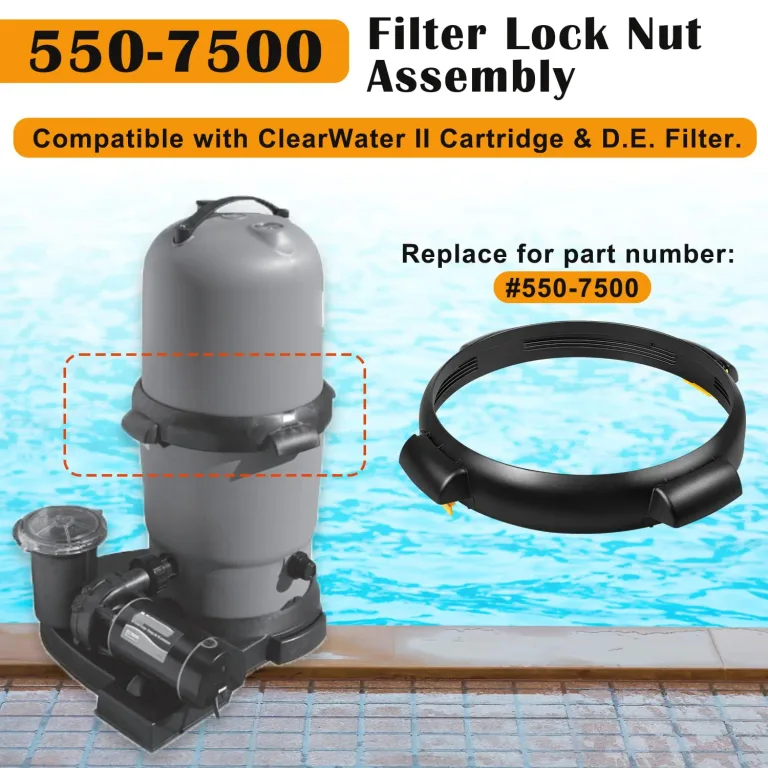 550-7500 Filter Lock Nut Assembly with Ext Lock Tabs Compatible with Clearwater II Cartridge Filter and D.E. Filter, Replacement for Part Number 550-7500,550-2060, 550-2075, photo 2
