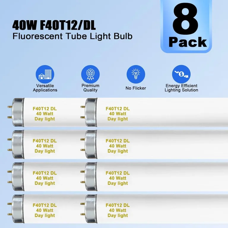amgolibi 8-Pack 48 Inch F40T12/DL 40W 6500K Daylight Fluorescent Light Bulbs, 4ft T12 Linear Tube Lights, 2650 Lumens, G13 Bi-Pin Base, Daylight, for Workshop, Garage, Office, photo 5