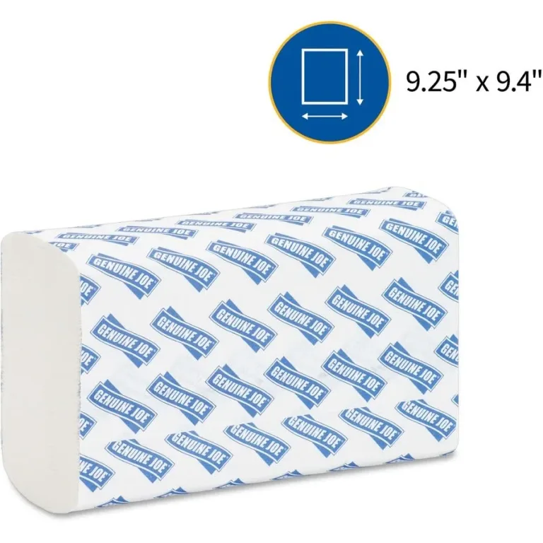 Genuine Joe Multifold Hand Towels, 9.5" x 9.10", 1-Ply, White, 250/Pack, 16 Count, photo 3