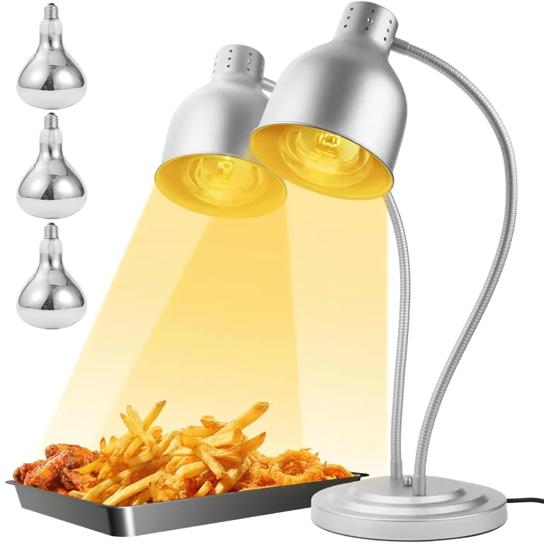 Food Heat Lamp, Heating Lamp with Flexible Arm, 250W Bulb x 3-5000 Hours Rated, Commercial Food Warmers for Buffet, Parties, Fast Food, (Sliver), photo 1