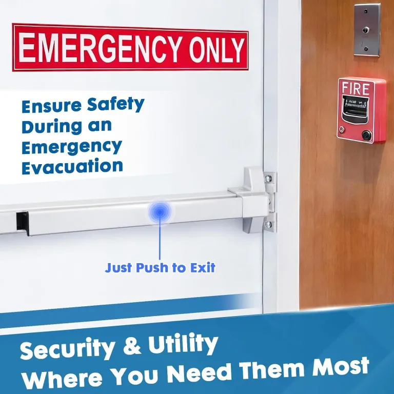 Push Bar Panic Exit Device, Painted Aluminum, Exterior Lever, photo 4