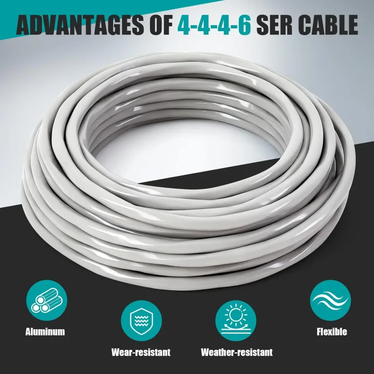 Copkim 75Ft 4-4-4-6 SER Aluminum Service Entrance Cable 600V - UL Listed Electrical Wire for Above Ground Sub Panel Feeder, 4 AWG 3 Conductor with 6 AWG Neutral - Residential/Commercial Panel, photo 4