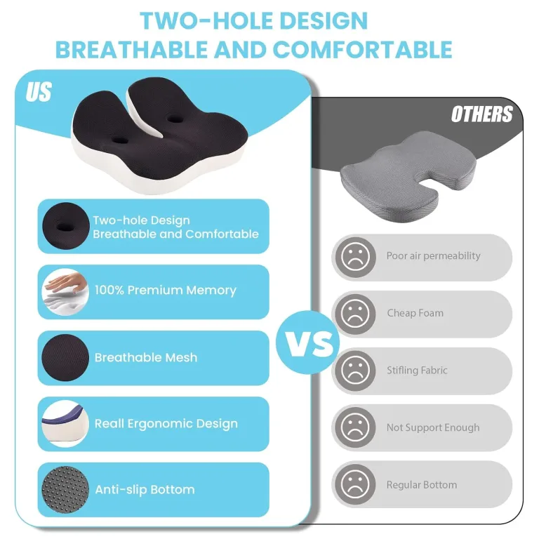 Seat Cushion, Memory Foam for Sit Bone and Back Pain Relief, photo 2