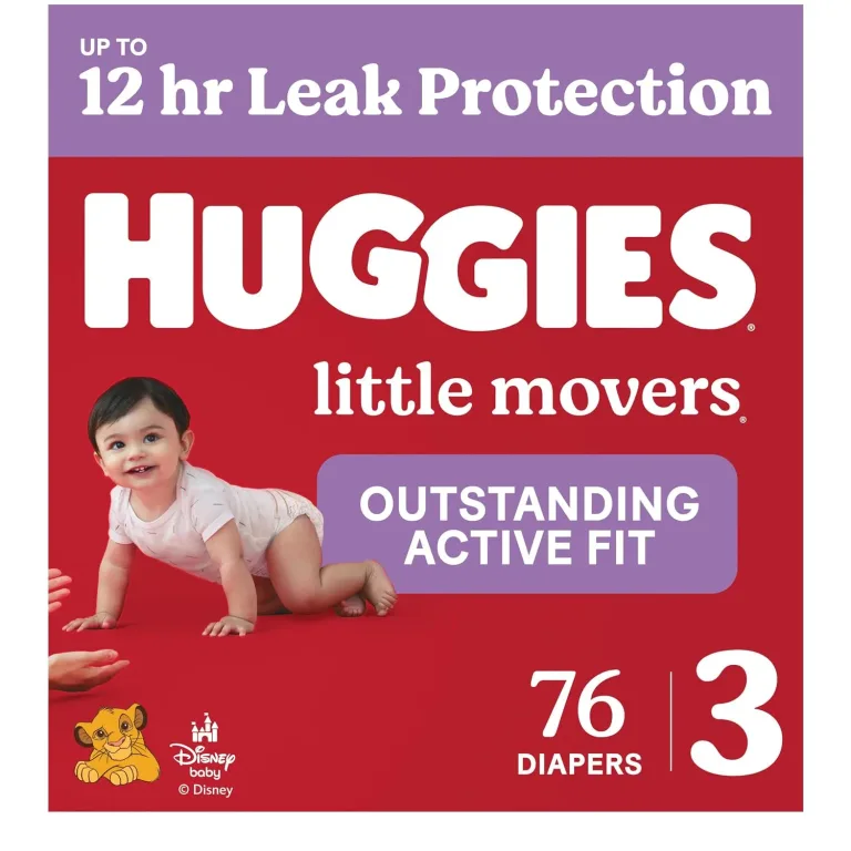 Huggies Size 3 Diapers, Little Movers Baby Diapers, Size 3 (16-28 lbs), 76 Count, Packaging May Vary, photo 1