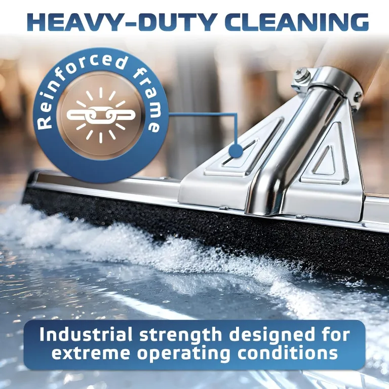DSV Standard Heavy-Duty Floor Squeegee 22’’, Double Foam Rubber Blade Garage Squeegee, Taper Pole Connection - Handle Sold Separately for Tiles, Concrete and Asphalt, photo 4