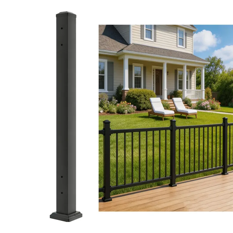 Porch and Deck Railing Post with Screw, 2.8 x 2.8 x 39 in Heavy Duty Powder Coated Rust Proof Middle Connection of Railings Deck Post for Outdoor Decks, Stair, Balconies, Porches, Fencing, photo 1