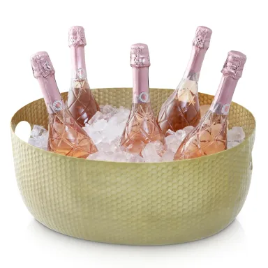 Gusto Nostro Large Beverage Tub for Parties - Metal Tub for Wine Bottles,Champagne,Beers - High Capacity Ice Bucket for Drinks - Extra Large Ice Buckets for Parties (22 qt) Outdoor Party Drink Bucket
