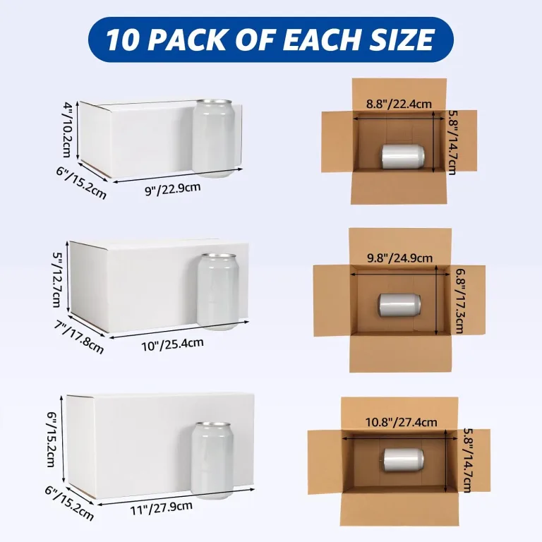 CRUGLA Assorted Sizes Shipping Boxes 30 Pack (11x6x6, 10x7x5, 9x6x4), White Corrugated Cardboard Mailers, Each 10 PCS Small Boxes for Small Business Packaging, Shipping & Storage, photo 2