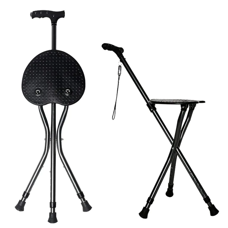 Yayayo Hold 440 lbs Folding Canes with Seat Walking Stick Height Adjustment Cane Seat Capacity Frosted Handle with Magnetic Therapy Stone Crutches Stool, photo 1