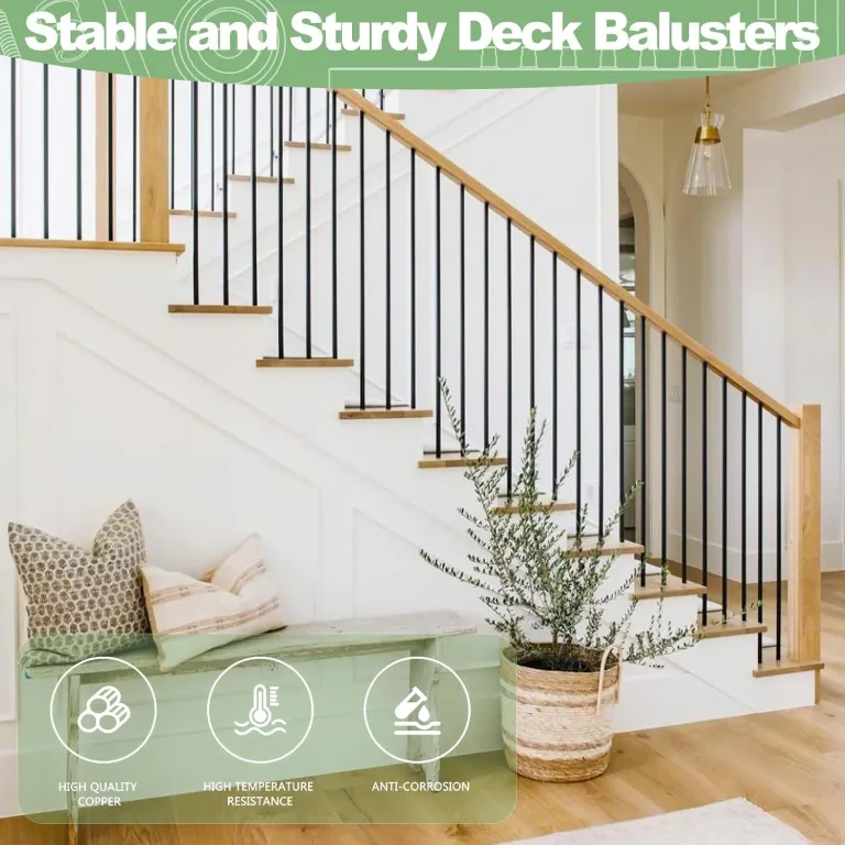 TOCRETOARE 100 Pack 32" Aluminum Deck Balusters, Balusters for Deck Railing, 3/4" Diameter Hollow Round Black Metal Deck Spindles for Deck Railing Stair Porch (100, 32"), photo 4