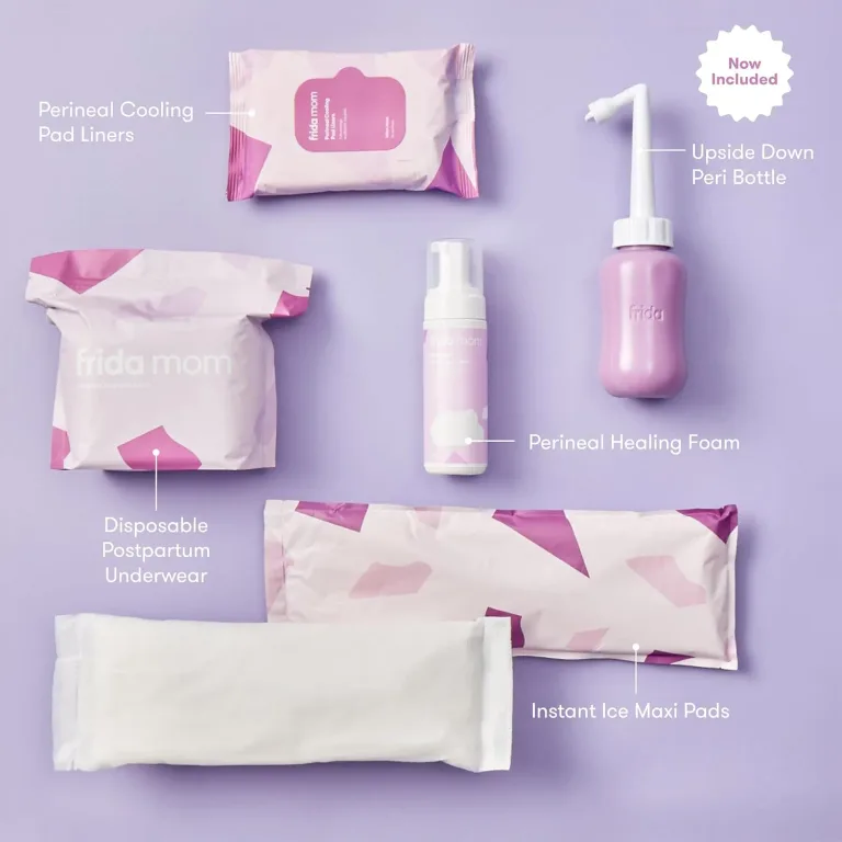 Frida Mom 11pc Postpartum Essentials Kit Gift Set, Hospital Bag Must Haves for New Mom, Includes 4 Disposable Postpartum Underwear, 4 Ice Maxi Pads, Perineal Healing Foam & 24 Pad Liners & Peri Bottle, photo 2