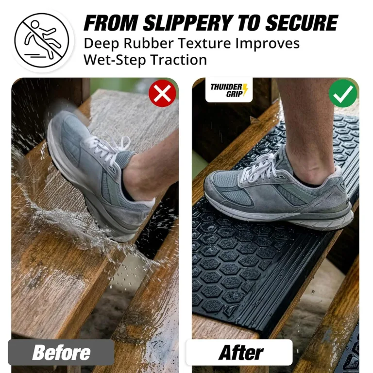 Rubber Stair Treads Outdoor 35" x 10" 5-Pack - Heavy-Duty Non-Slip Rubber, photo 2