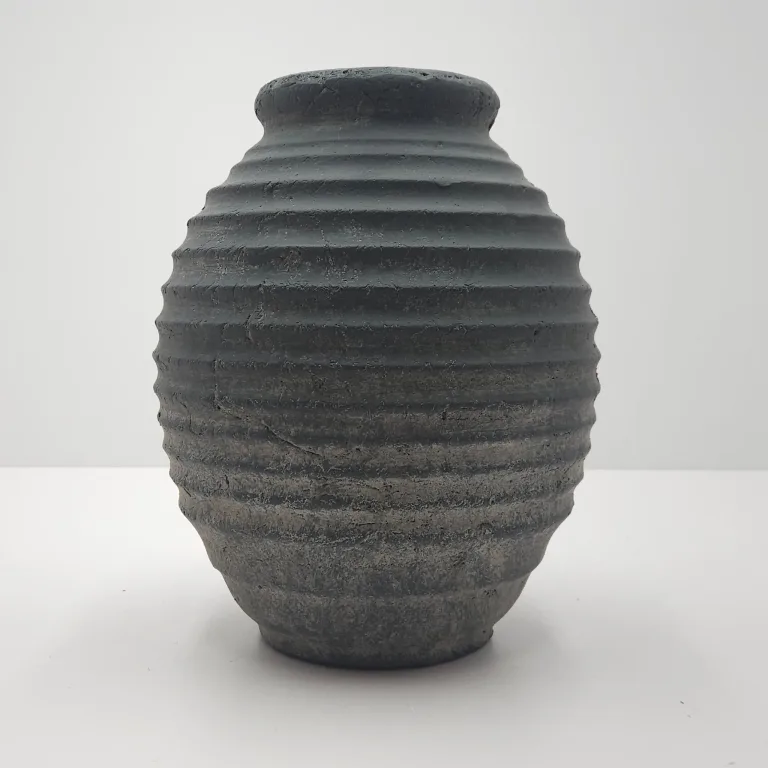 Kokrose Black Ceramic Vase,10 Inch Rustic Pottery Vase for Home Decor, photo 2