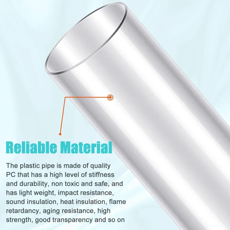 Sasylvia Clear PVC Pipe 2-1/2" x 36" Long, 4pk Rigid Plastic Tubing, Round Tube Compatible W/dust Collection Fitting, for Woodworking Tool, Dust Collection System, Toy Cars and Bird Feeder, photo 6